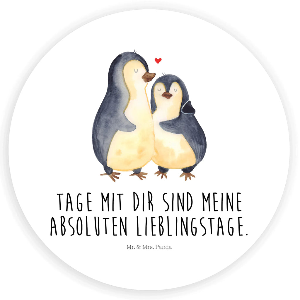 Rund Aufkleber Pinguin umarmend Sticker, Aufkleber, Etikett, Pinguin, Liebe, Liebespaar, Liebesbeweis, Liebesgeschenk, Verlobung, Jahrestag, Hochzeitstag, Hochzeit, Hochzeitsgeschenk