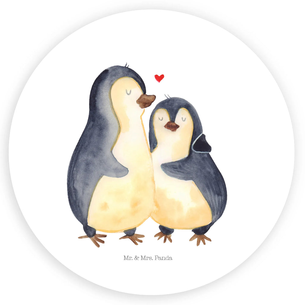 Rund Aufkleber Pinguin umarmend Sticker, Aufkleber, Etikett, Pinguin, Liebe, Liebespaar, Liebesbeweis, Liebesgeschenk, Verlobung, Jahrestag, Hochzeitstag, Hochzeit, Hochzeitsgeschenk