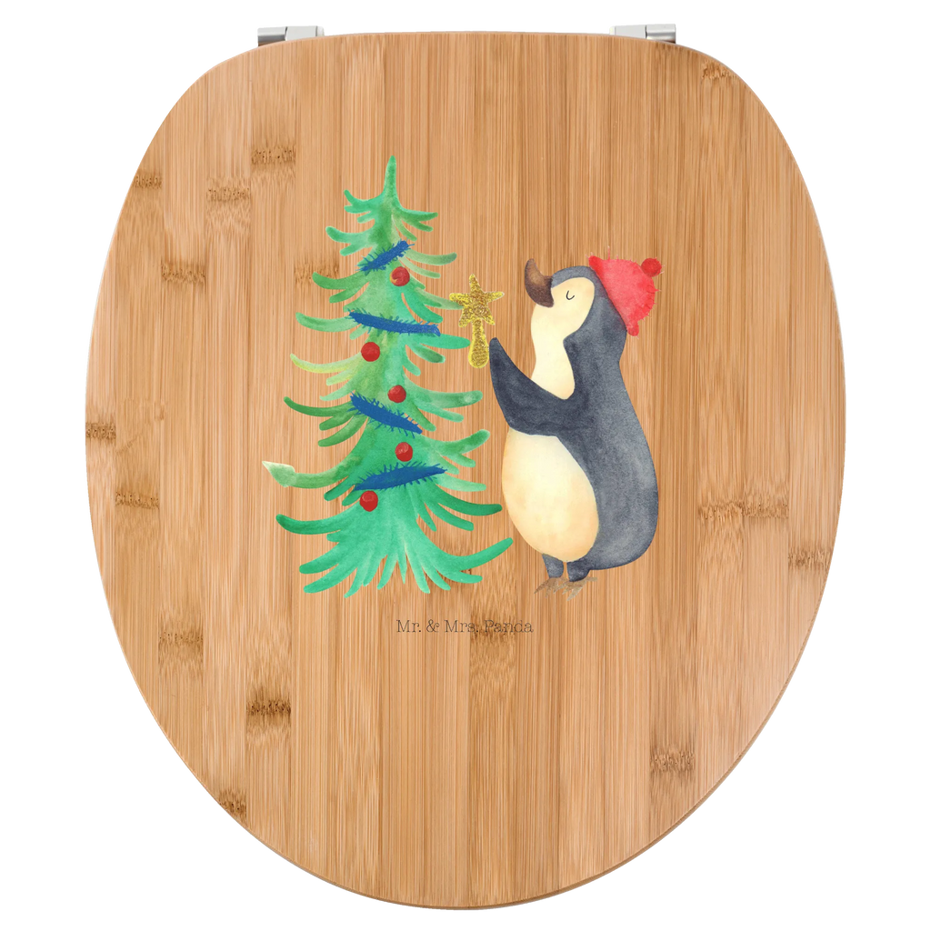 Motiv WC Sitz Pinguin Weihnachtsbaum Klobrille, Klodeckel, Toilettendeckel, WC-Sitz, Toilette, Winter, Weihnachten, Weihnachtsdeko, Nikolaus, Advent, Heiligabend, Wintermotiv, Pinguin