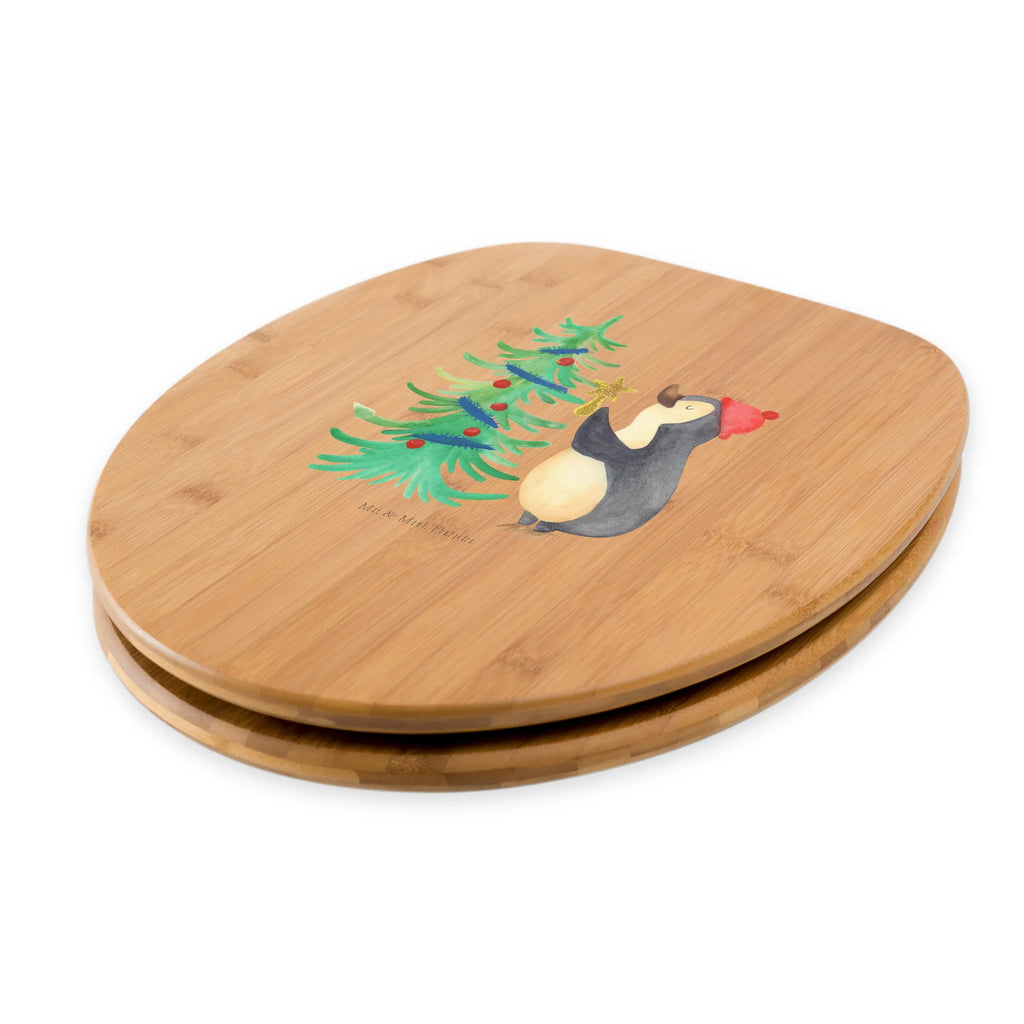 Motiv WC Sitz Pinguin Weihnachtsbaum Klobrille, Klodeckel, Toilettendeckel, WC-Sitz, Toilette, Winter, Weihnachten, Weihnachtsdeko, Nikolaus, Advent, Heiligabend, Wintermotiv, Pinguin