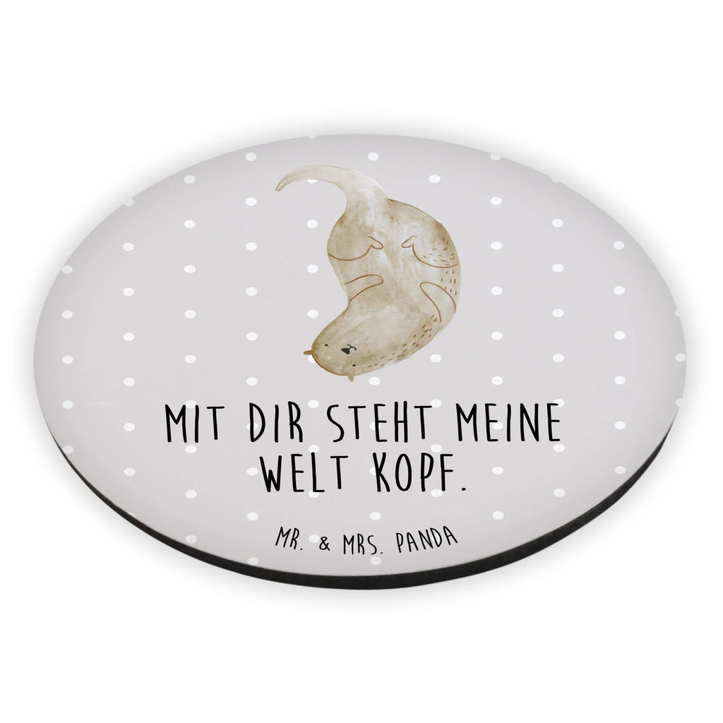 Rund Magnet Otter kopfüber Kühlschrankmagnet, Pinnwandmagnet, Souvenir Magnet, Motivmagnete, Dekomagnet, Whiteboard Magnet, Notiz Magnet, Kühlschrank Dekoration, Otter, Fischotter, Seeotter, Otter Seeotter See Otter