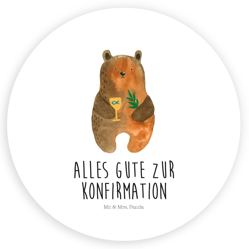 Rund Aufkleber Konfirmation-Bär Sticker, Aufkleber, Etikett, Bär, Teddy, Teddybär, Konfirmation, Kirche, evangelisch, Gottesdienst