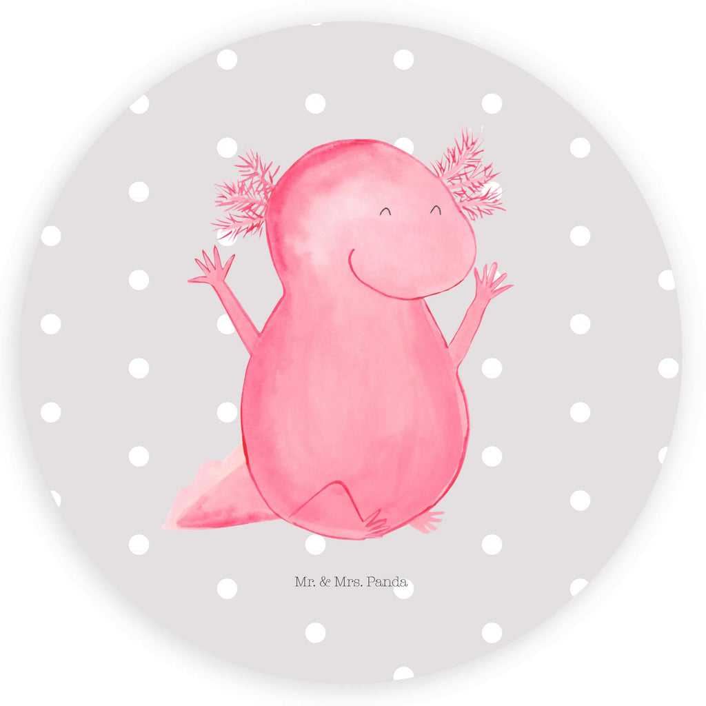 Rund Aufkleber Axolotl Hurra Sticker, Aufkleber, Etikett, Axolotl, Molch, Axolot, Schwanzlurch, Lurch, Lurche, fröhlich, Spaß, Freude, Motivation, Zufriedenheit