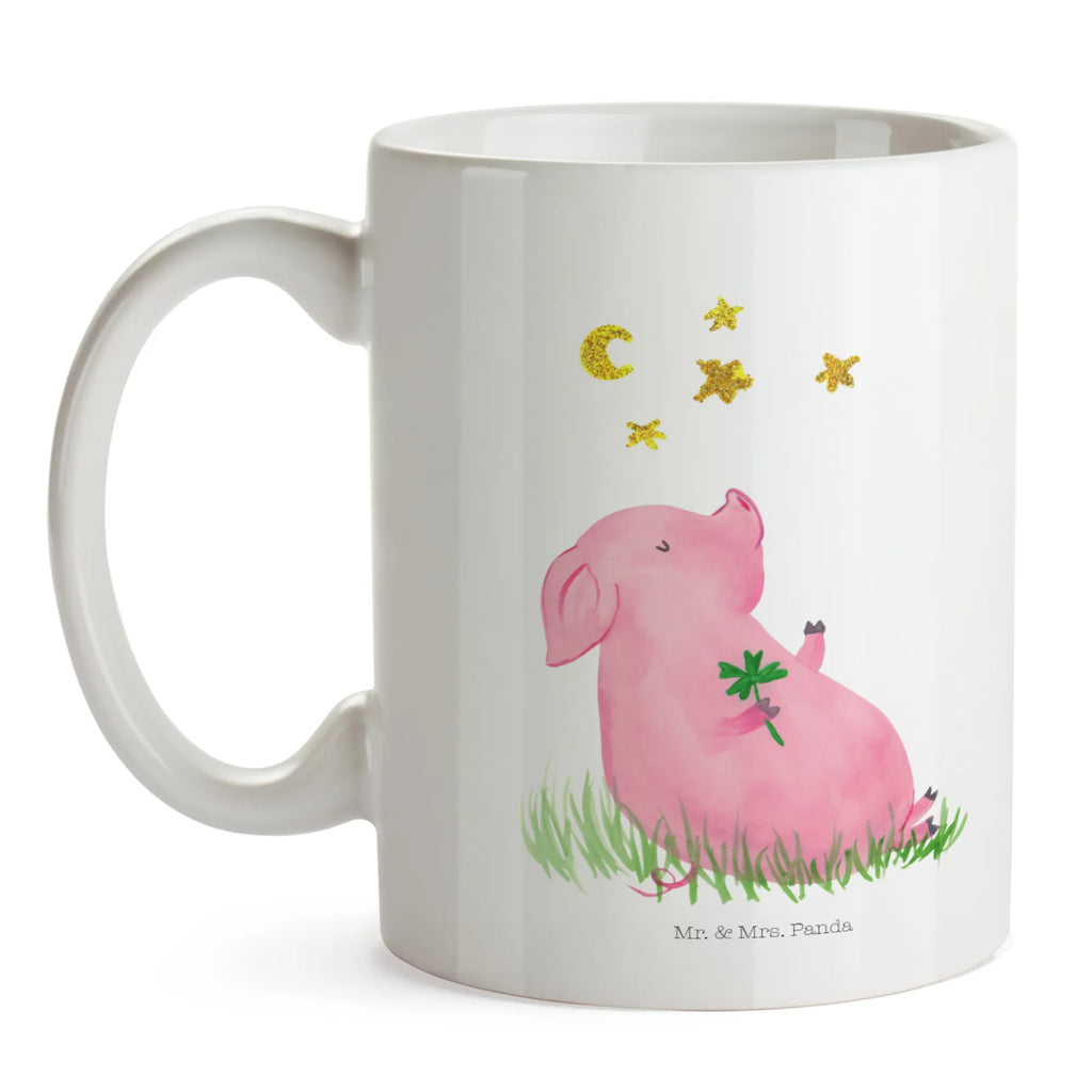 Tasse Schwein Glück Tasse, Kaffeetasse, Teetasse, Becher, Kaffeebecher, Teebecher, Keramiktasse, Porzellantasse, Büro Tasse, Geschenk Tasse, Tasse Sprüche, Tasse Motive, Kaffeetassen, Tasse bedrucken, Designer Tasse, Cappuccino Tassen, Schöne Teetassen, Tiermotive, Gute Laune, lustige Sprüche, Tiere, Glücksschwein. Glück, Schwein, Schweinchen, Sterne, Sernchen, Ziele, Träume, Motivation, Glücksbringer