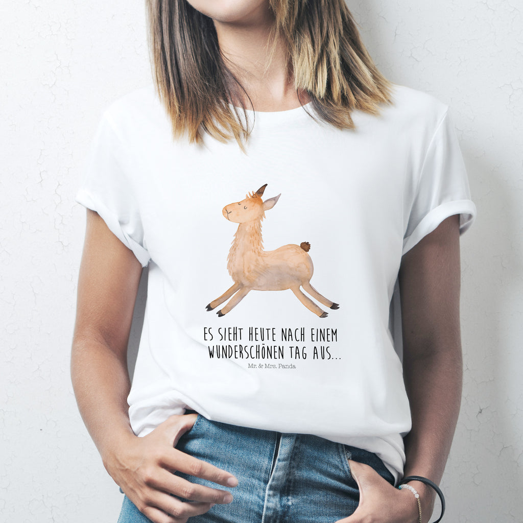 T-Shirt Standard Lama Springen T-Shirt, Shirt, Tshirt, Lustiges T-Shirt, T-Shirt mit Spruch, Party, Junggesellenabschied, Jubiläum, Geburstag, Herrn, Damen, Männer, Frauen, Schlafshirt, Nachthemd, Sprüche, Lama, Alpaka, Lamas, Lieblingstag, Happy day, fröhlich, Glück, Freundin, Liebeskummer, Neustart, guten Morgen, Start, Prüfung, Abitur