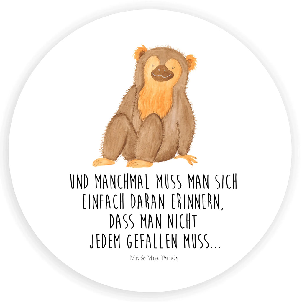 Rund Aufkleber Affe Sticker, Aufkleber, Etikett, Afrika, Wildtiere, Affe, Äffchen, Affen, Selbstliebe, Respekt, Motivation, Selbstachtung, Liebe, Selbstbewusstsein, Selfcare