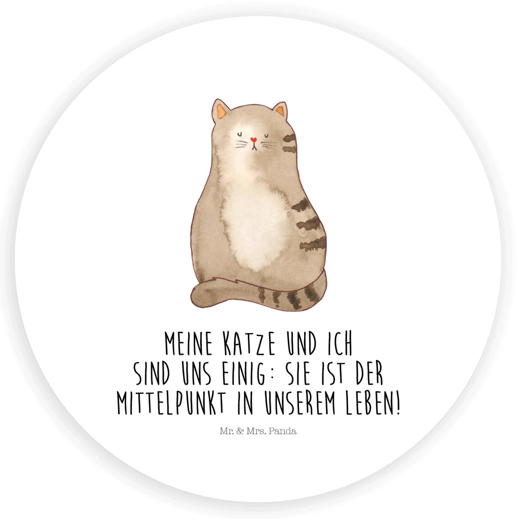 Rund Aufkleber Katze sitzend Sticker, Aufkleber, Etikett, Katze, Katzenmotiv, Katzenfan, Katzendeko, Katzenfreund, Katzenliebhaber, Katzenprodukte, Katzenartikel, Katzenaccessoires, Katzensouvenirs, Katzenliebhaberprodukte, Katzenmotive, Katzen, Kater, Mietze, Cat, Cats, Katzenhalter, Katzenbesitzerin, Haustier, Katzenliebe, Lebensinhalt, Liebe, Mittelpunkt, Familie