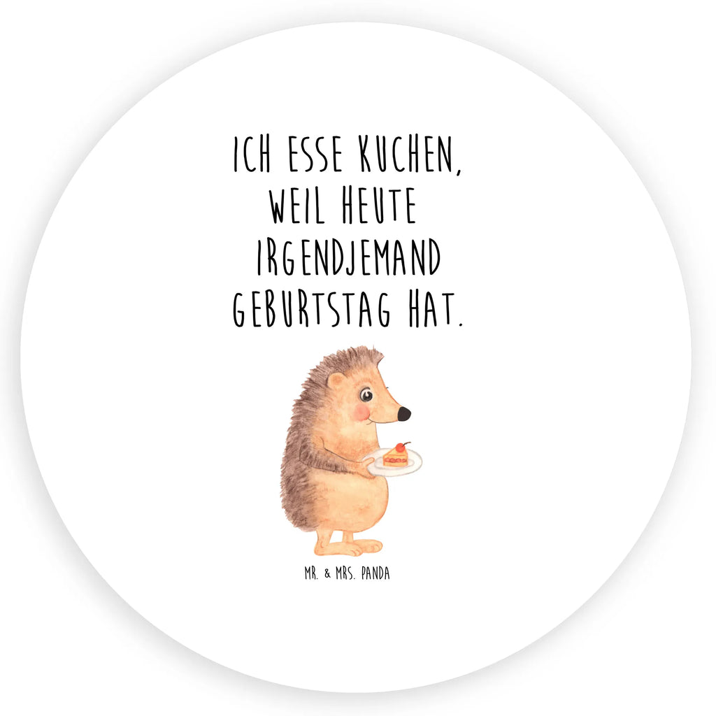 Rund Aufkleber Igel mit Kuchenstück Sticker, Aufkleber, Etikett, Tiermotive, Gute Laune, lustige Sprüche, Tiere, Igel, Essen Spruch, Kuchen, Backen Geschenk, Kuchen backen, Einladung Party, Geburtstagskuchen, Torte