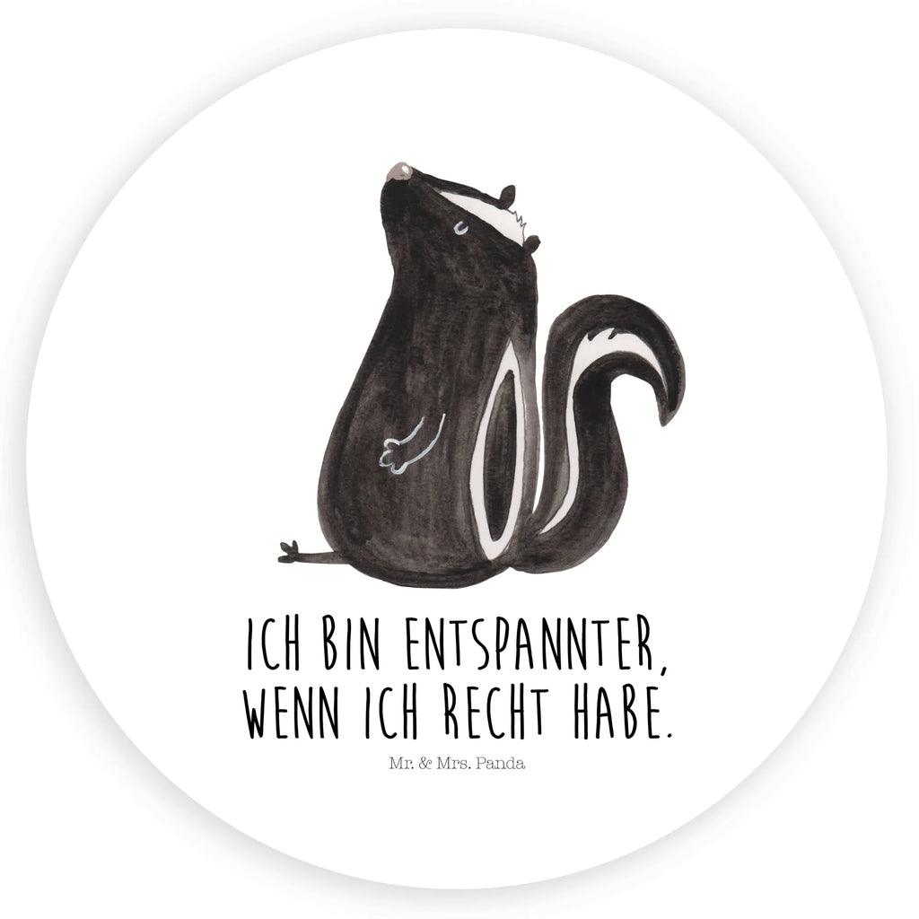 Rund Aufkleber Stinktier sitzend Sticker, Aufkleber, Etikett, Stinktier, Skunk, Wildtier, Raubtier, Stinker, Stinki, Spruch, Büro, Recht, Besserwisser