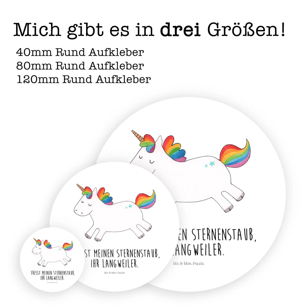 Rund Aufkleber Einhorn Happy Sticker, Aufkleber, Etikett, Einhorn, Einhörner, Einhorn Deko, Pegasus, Unicorn, glücklich, fröhlich, Spaß, Freude, Lebensfreude, witzig, spannend, Lächeln, Lachen