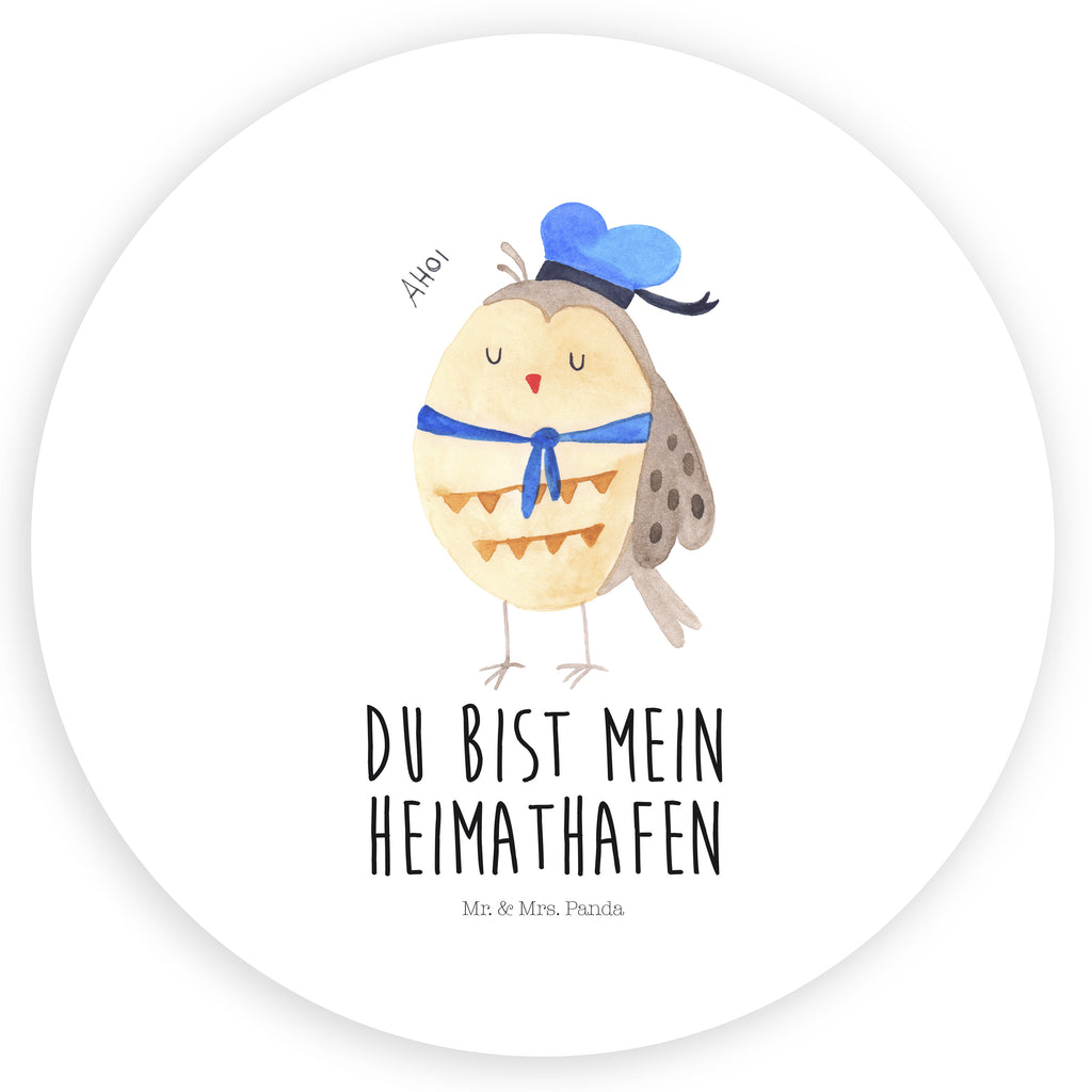 Rund Aufkleber Eule Matrosen Sticker, Aufkleber, Etikett, Eule, Eule Spruch, Eule Deko, Owl, Wortspiel lustig, Matrose, Freundin, Ehe, Seefahrer, Heimathafen, Hochzeitstag Geschenk