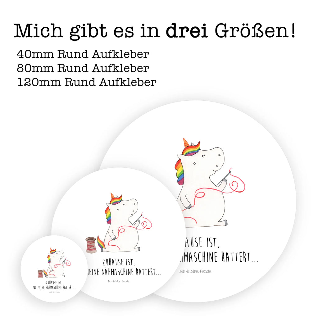 Rund Aufkleber Einhorn Näherin Sticker, Aufkleber, Etikett, Einhorn, Einhörner, Einhorn Deko, Pegasus, Unicorn, Näherin, nähen, Mädchen, Freundin, Häkeln, Stricken, basteln, Nähzimmer