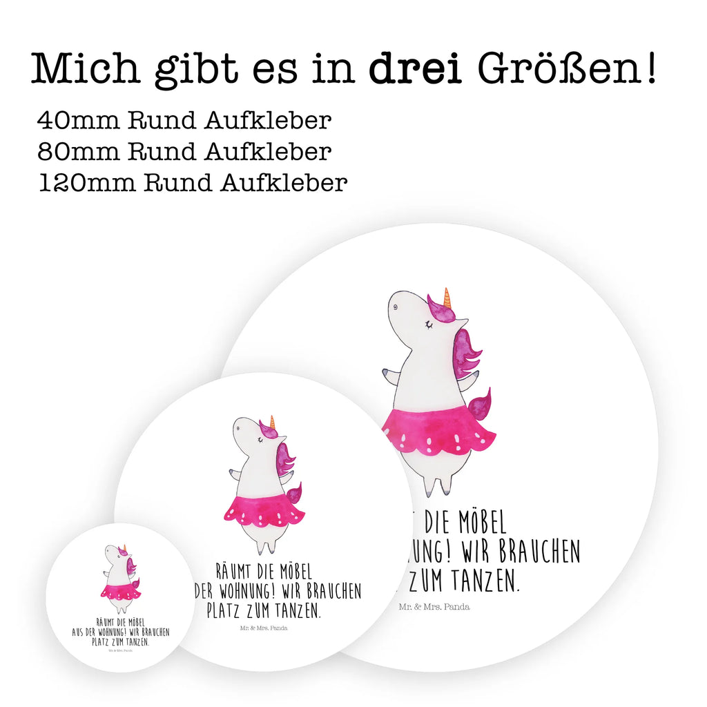 Rund Aufkleber Einhorn Ballerina Sticker, Aufkleber, Etikett, Einhorn, Einhörner, Einhorn Deko, Pegasus, Unicorn, Tanzen, Ballerina, Party, Wohnung, Spaß, Feiern, Geburtstag, Tänzerin, Lebenslust, Lebensfreude