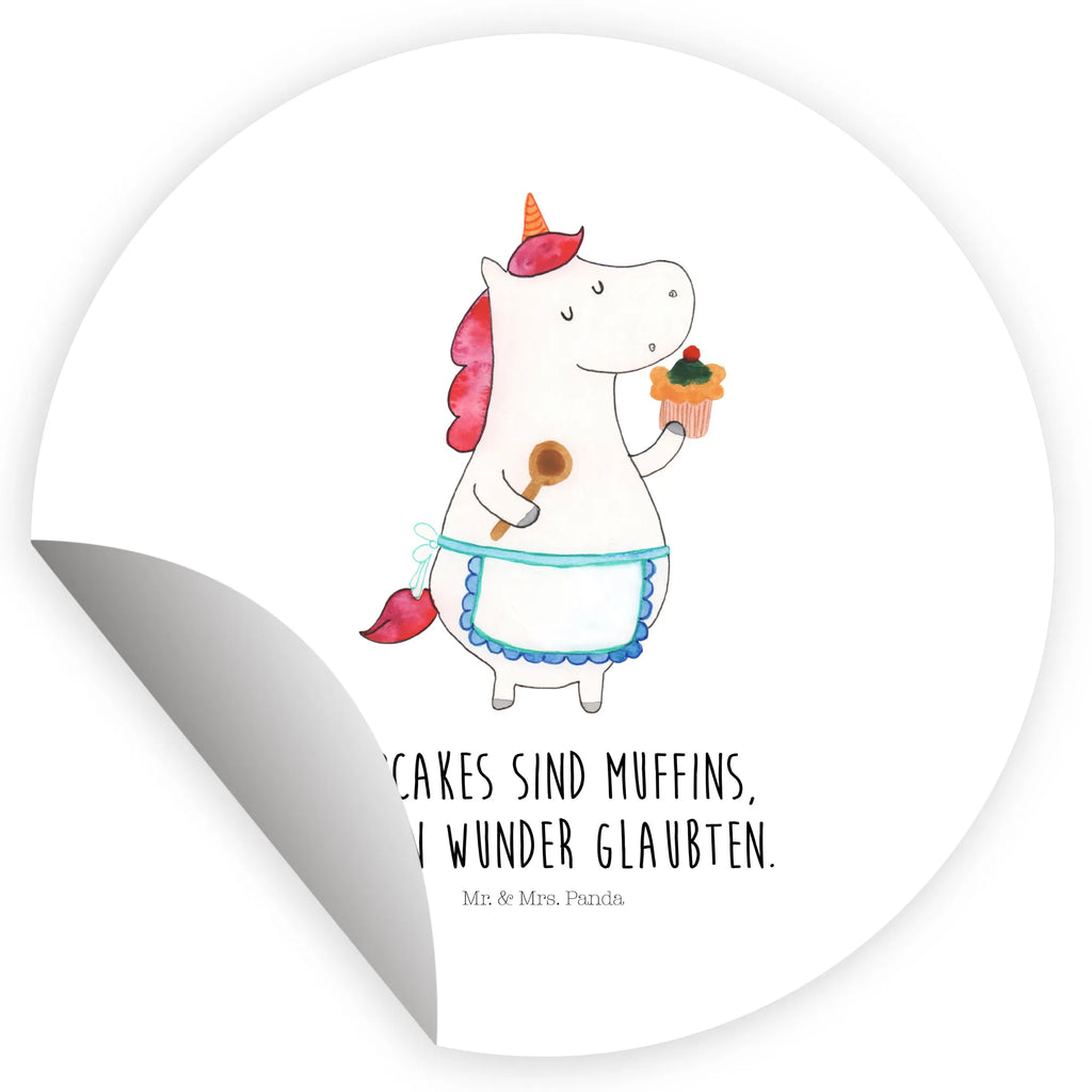 Rund Aufkleber Einhorn Küchenfee Sticker, Aufkleber, Etikett, Einhorn, Einhörner, Einhorn Deko, Pegasus, Unicorn, backen, Muffin, Motivation, Träumer, träumen, Bäckerin, Hobbykoch, Koch, Torte, Kuchen