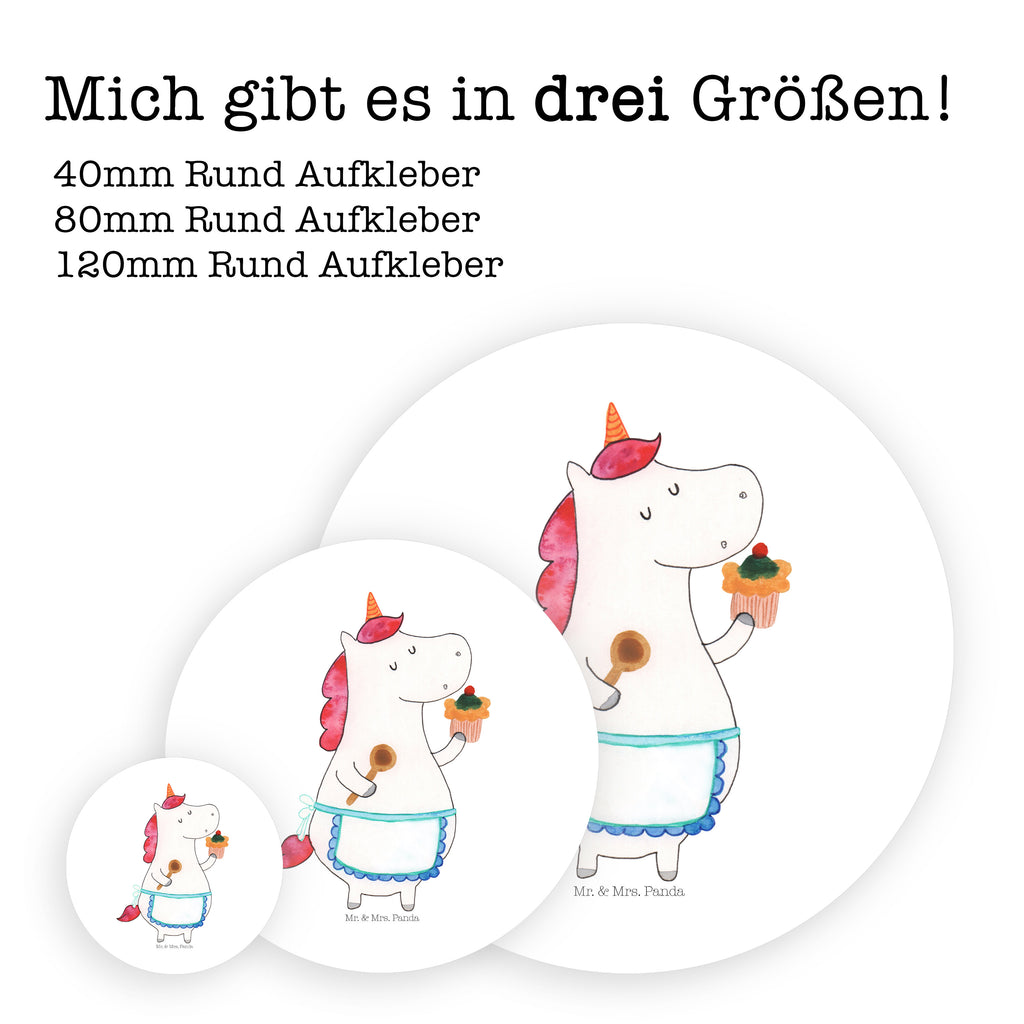 Rund Aufkleber Einhorn Küchenfee Sticker, Aufkleber, Etikett, Einhorn, Einhörner, Einhorn Deko, Pegasus, Unicorn, backen, Muffin, Motivation, Träumer, träumen, Bäckerin, Hobbykoch, Koch, Torte, Kuchen