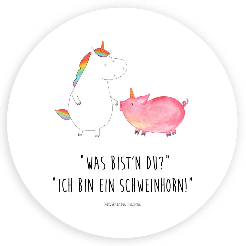 Rund Aufkleber Einhorn + Schweinhorn Sticker, Aufkleber, Etikett, Einhorn, Einhörner, Einhorn Deko, Pegasus, Unicorn, Freundschaft, Schweinhorn, Schwein, Freundin, Schweinchen