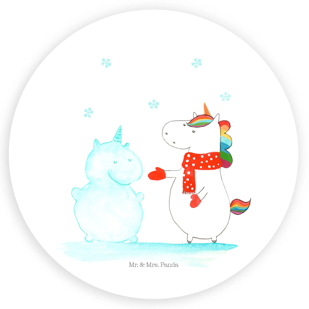 Rund Aufkleber Einhorn Schneemann Sticker, Aufkleber, Etikett, Einhorn, Einhörner, Einhorn Deko, Pegasus, Unicorn, Schneemann, Winter, Schnee, Kuchen, Weihnachten, kalt, Mütze, Handschuhe, X-Mas