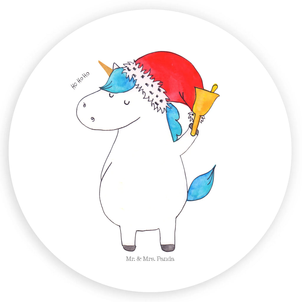 Rund Aufkleber Einhorn Weihnachtsmann Sticker, Aufkleber, Etikett, Einhorn, Einhörner, Einhorn Deko, Pegasus, Unicorn, Gin, Schokolade, Schoki, Weihnachten, Weihnachtsmann, Nikolaus, Wunschzettel, Wunschliste, Feenstaub