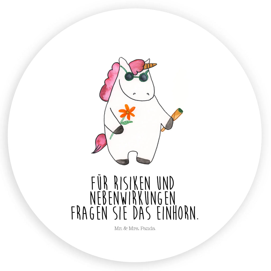 Rund Aufkleber Einhorn Woodstock Sticker, Aufkleber, Etikett, Einhorn, Einhörner, Einhorn Deko, Pegasus, Unicorn, Kiffen, Joint, Zigarette, Alkohol, Party, Spaß. lustig, witzig, Woodstock