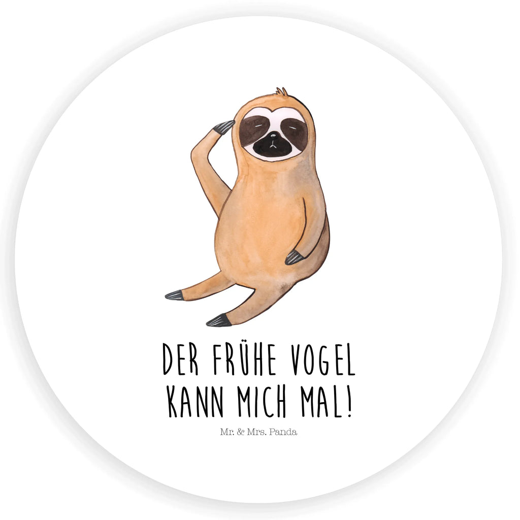 Rund Aufkleber Faultier Vogel zeigen Sticker, Aufkleber, Etikett, Faultier, Faultier Geschenk, Faultier Deko, Faultiere, faul, Lieblingstier, Spinner, früher Vogel, der frühe Vogel, Frühaufsteher, Morgenmuffel, Vogel, Faultierwelt