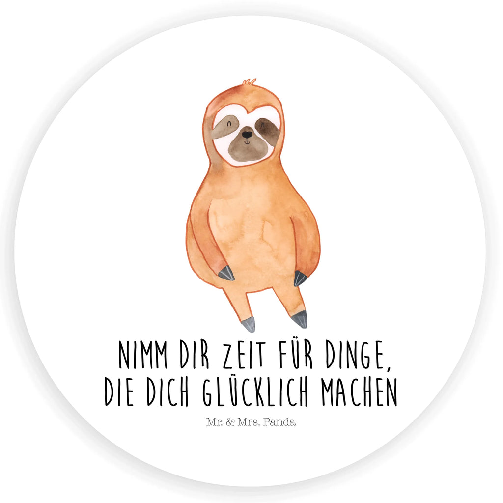 Rund Aufkleber Faultier Zufrieden Sticker, Aufkleber, Etikett, Faultier, Faultier Geschenk, Faultier Deko, Faultiere, faul, Lieblingstier, Pause, relaxen, Glück, glücklich, zufrieden, happy, Zufriedenheit, Gelassenheit, Ruhe, Frieden