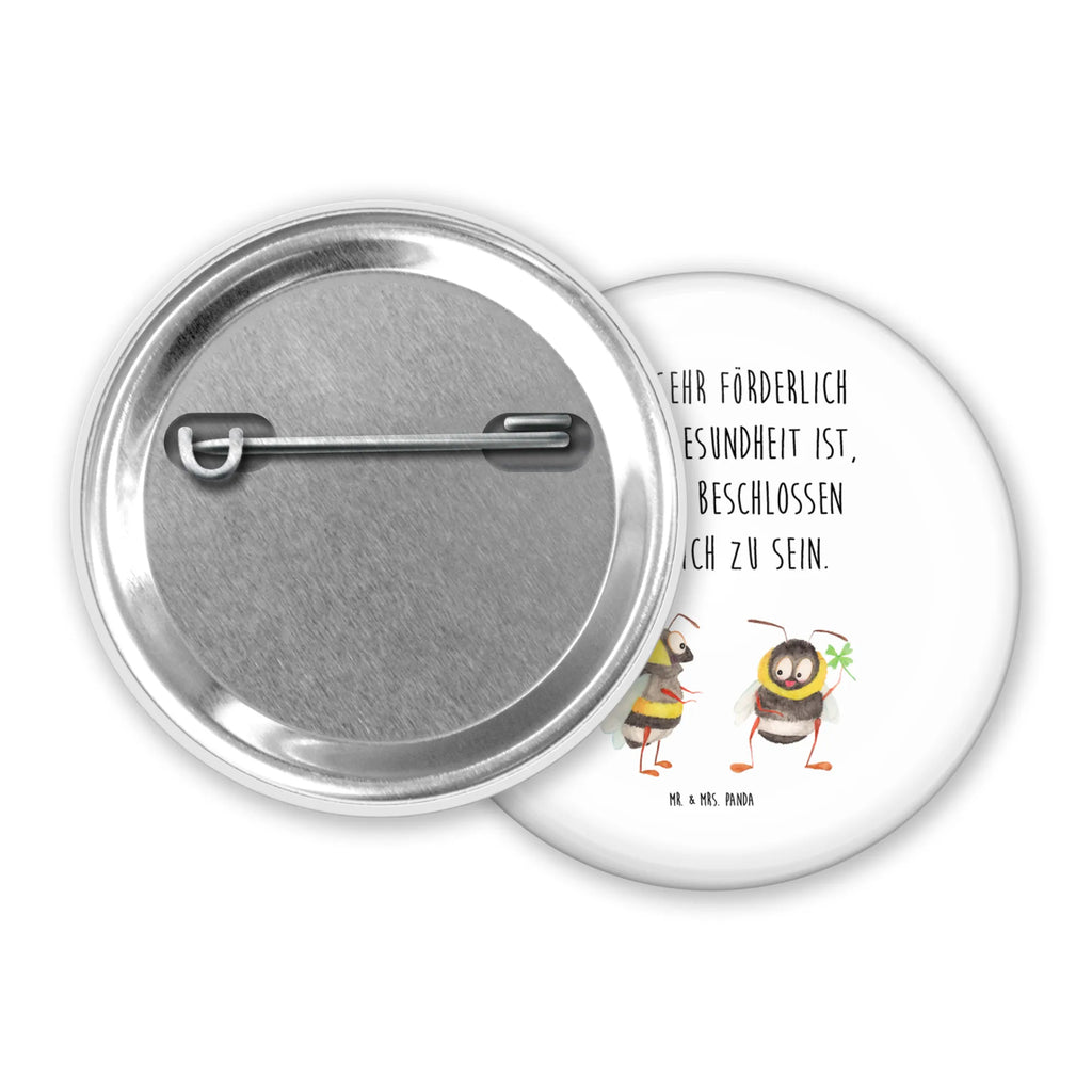 Button Hummeln mit Kleeblatt 50mm Button, Button, Pin, Anstecknadel, Tiermotive, Gute Laune, lustige Sprüche, Tiere, Hummel, Biene, Spruch positiv, Biene Deko, Spruch schön, glücklich sein, glücklich werden, Spruch fröhlich