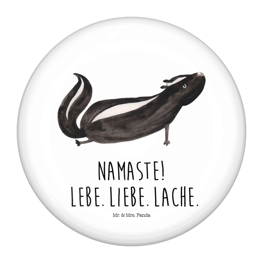 Button Stinktier Yoga 50mm Button, Button, Pin, Anstecknadel, Stinktier, Skunk, Wildtier, Raubtier, Stinker, Stinki, Yoga, Namaste, Lebe, Liebe, Lache