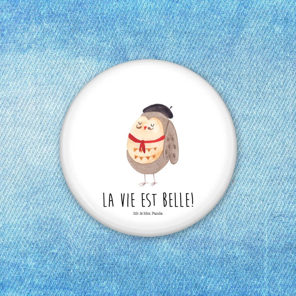 Button Eule Französisch 50mm Button, Button, Pin, Anstecknadel, Eule, Eulen, Eule Deko, Owl, hibou, La vie est belle, das Leben ist schön, Spruch schön, Spruch Französisch, Frankreich