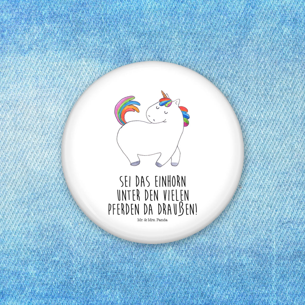 Button Einhorn stolzierend 50mm Button, Button, Pin, Anstecknadel, Einhorn, Einhörner, Einhorn Deko, Pegasus, Unicorn, stolz, anders, bunt, Pferd, Reiter, Reiten, Freundin, Geschenk