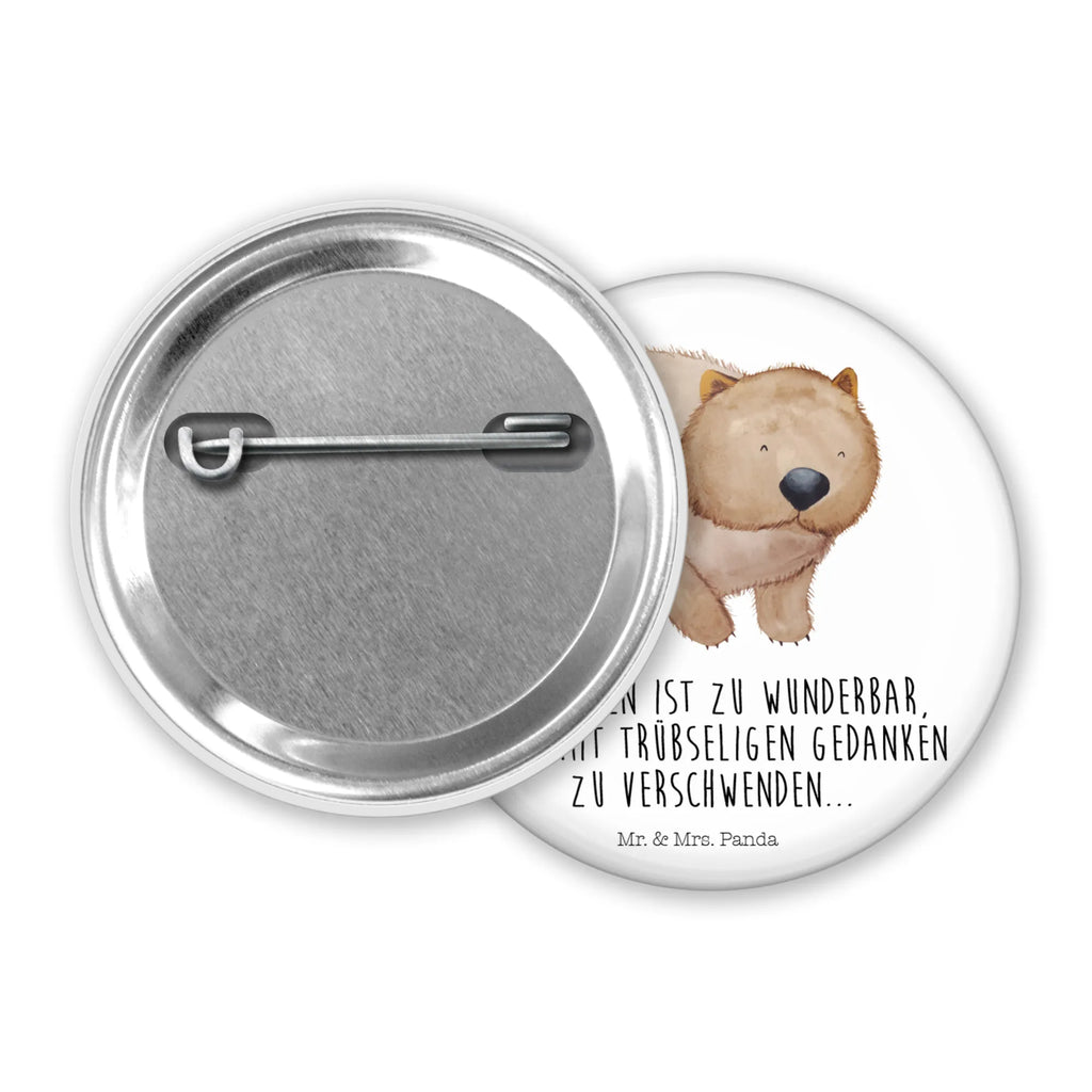 Button Wombat 50mm Button, Button, Pin, Anstecknadel, Tiermotive, Gute Laune, lustige Sprüche, Tiere, Wombat, Das Leben ist schön, Motivation, Spruch, Australien