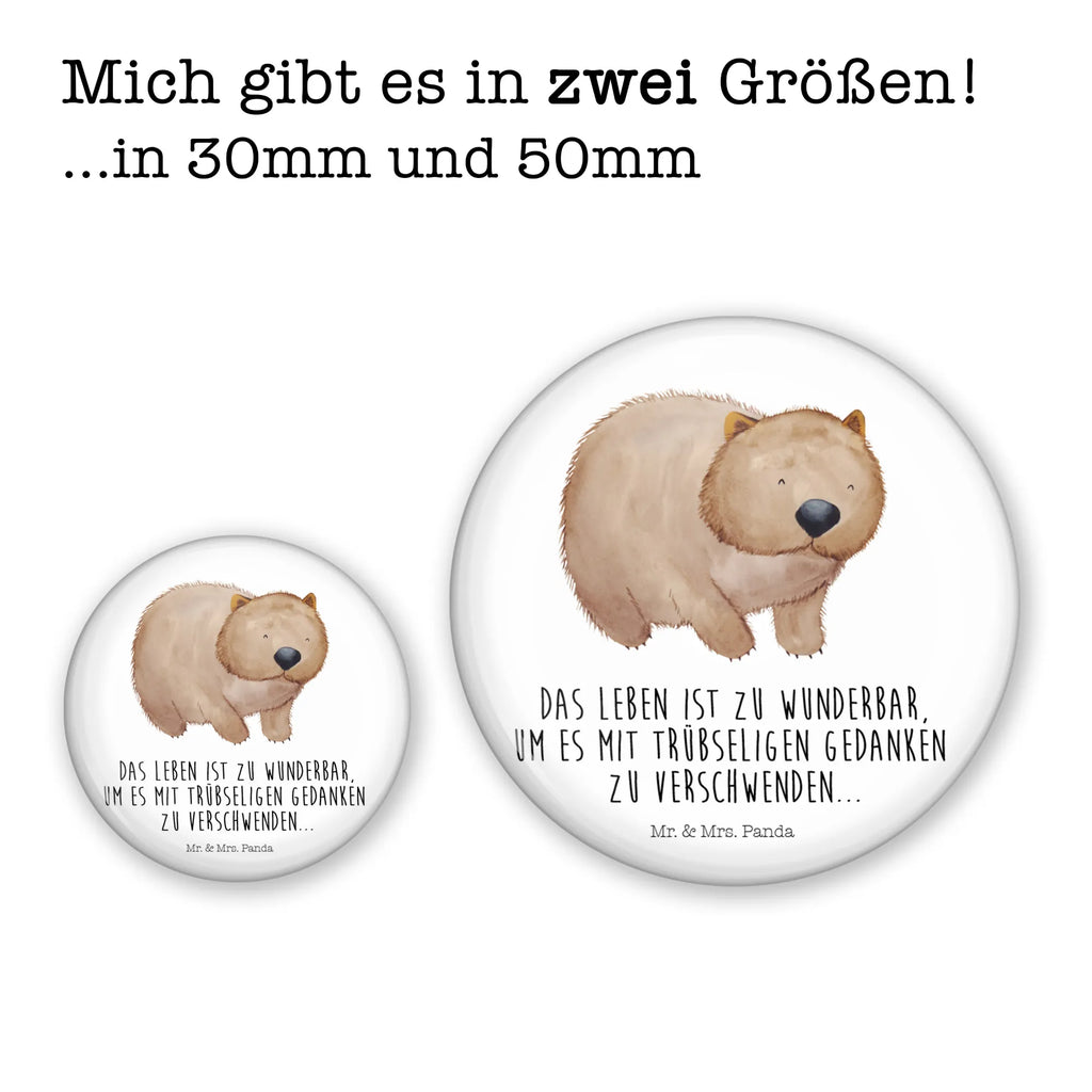 Button Wombat 50mm Button, Button, Pin, Anstecknadel, Tiermotive, Gute Laune, lustige Sprüche, Tiere, Wombat, Das Leben ist schön, Motivation, Spruch, Australien