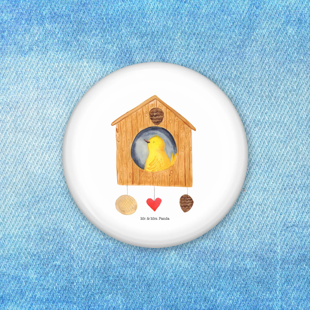 Button Vogelhaus sweet Home 50mm Button, Button, Pin, Anstecknadel, Tiermotive, Gute Laune, lustige Sprüche, Tiere, Vogelhaus, Vogel, Home sweet Home, Einzug, Umzug, Geschenk, Einzugsgeschenk, Hausbau, Haus