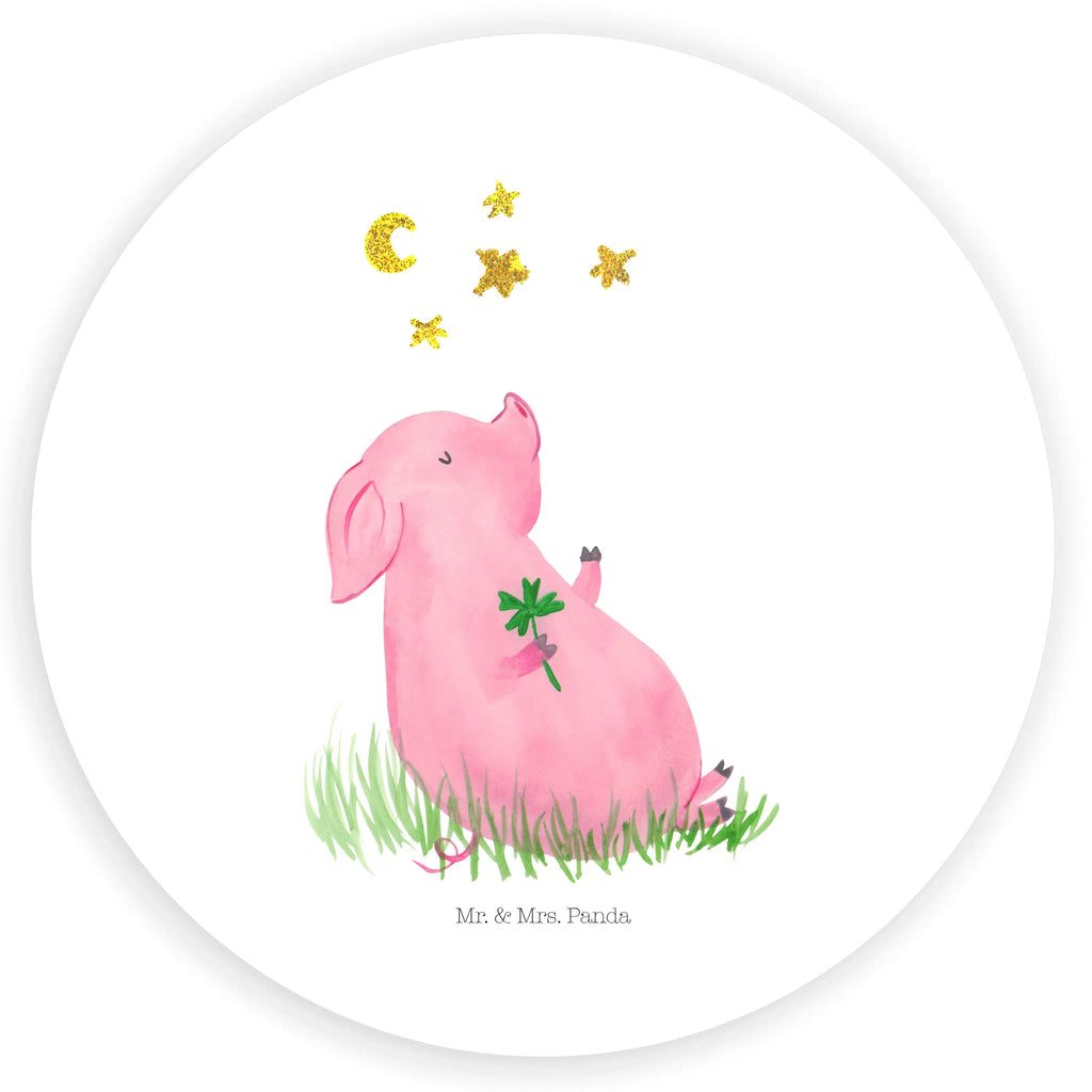 Rund Aufkleber Glücksschwein Sticker, Aufkleber, Etikett, Tiermotive, Gute Laune, lustige Sprüche, Tiere, Glücksschwein. Glück, Schwein, Schweinchen, Sterne, Sernchen, Ziele, Träume, Motivation, Glücksbringer