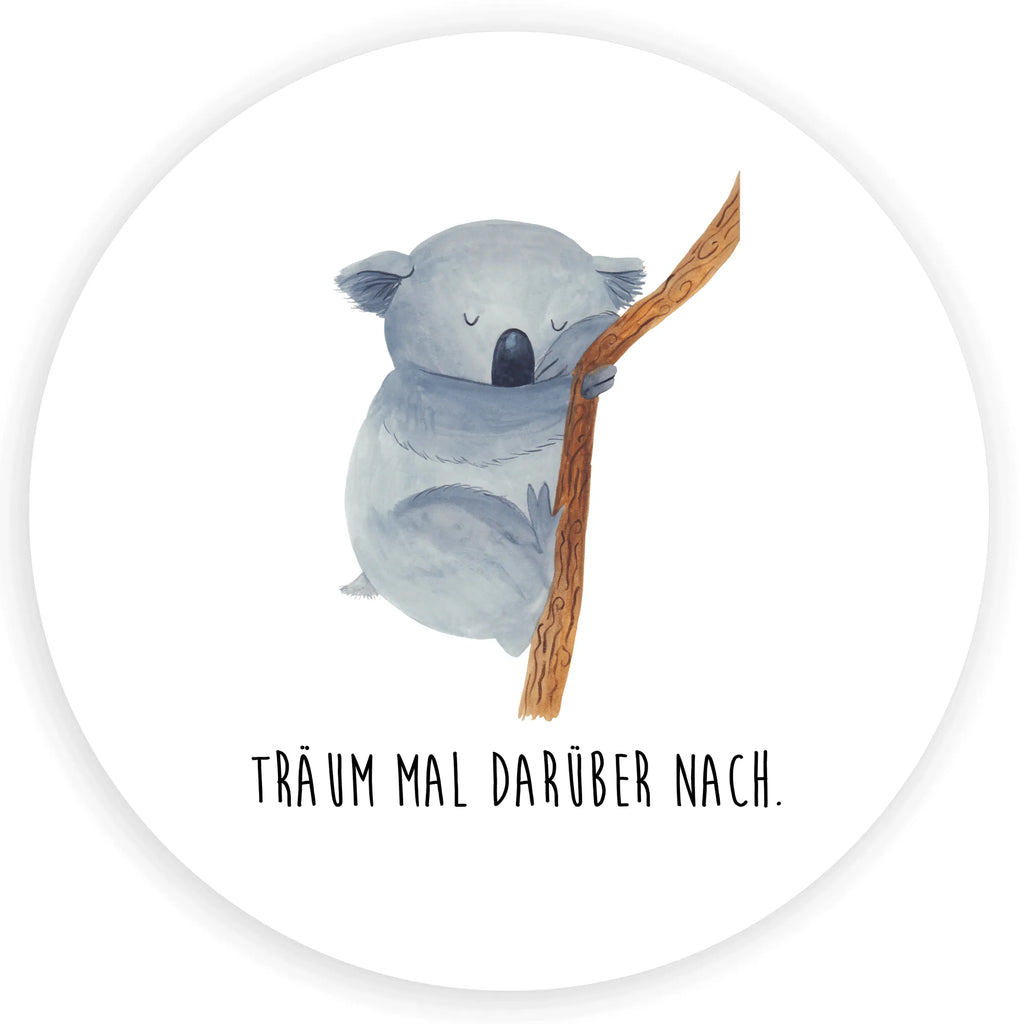 Rund Aufkleber Koalabär Sticker, Aufkleber, Etikett, Tiermotive, Gute Laune, lustige Sprüche, Tiere, Koala, träumen, Traum, schlafen, Schlafzimmer, Traumland, Bär, Koalabär