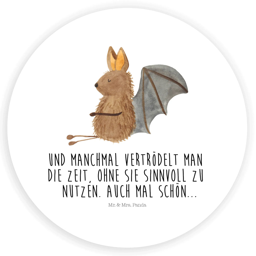 Rund Aufkleber Fledermaus sitzend Sticker, Aufkleber, Etikett, Tiermotive, Gute Laune, lustige Sprüche, Tiere, Fledermaus, Fledermäuse, Motivation, entspannen