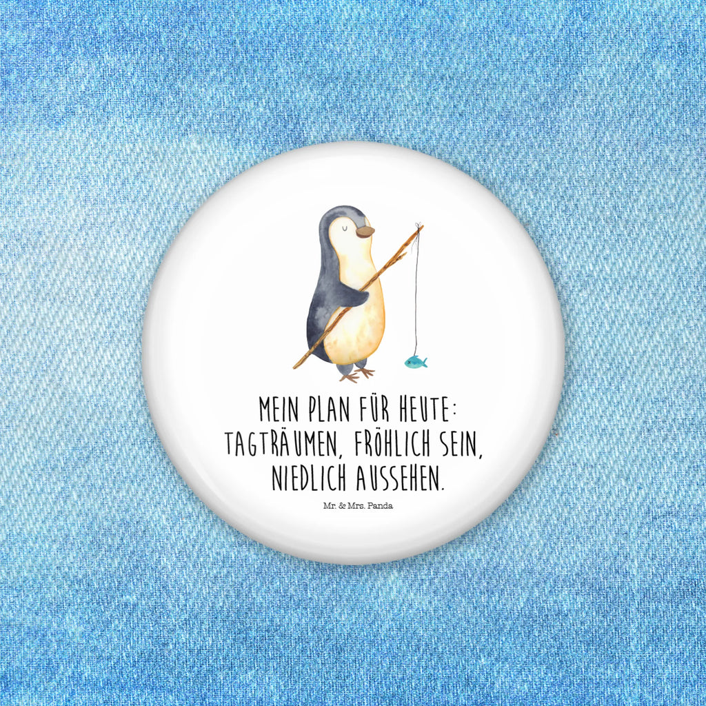 Button Pinguin Angler 50mm Button, Button, Pin, Anstecknadel, Pinguin, Pinguine, Angeln, Angler, Tagträume, Hobby, Plan, Planer, Tagesplan, Neustart, Motivation, Geschenk, Freundinnen, Geschenkidee, Urlaub, Wochenende