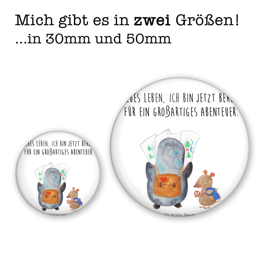 Button Pinguin & Maus Wanderer 50mm Button, Button, Pin, Anstecknadel, Pinguin, Pinguine, Abenteurer, Abenteuer, Roadtrip, Ausflug, Wanderlust, wandern