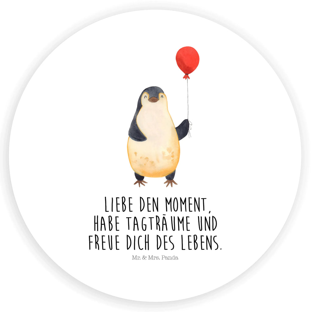 Rund Aufkleber Pinguin Luftballon Sticker, Aufkleber, Etikett, Pinguin, Pinguine, Luftballon, Tagträume, Lebenslust, Geschenk Freundin, Geschenkidee, beste Freundin, Motivation, Neustart, neues Leben, Liebe, Glück