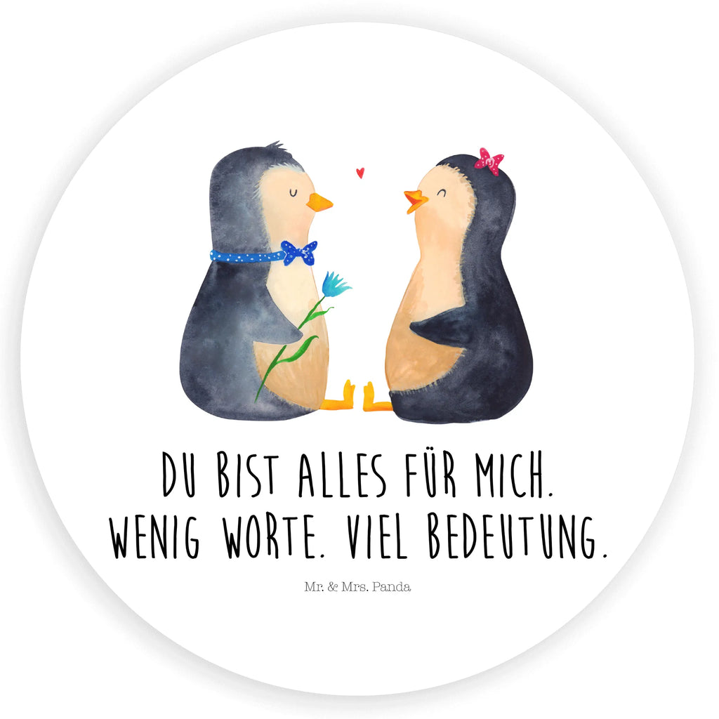 Rund Aufkleber Pinguin Pärchen Sticker, Aufkleber, Etikett, Pinguin, Pinguine, Liebe, Liebespaar, Liebesbeweis, Liebesgeschenk, Verlobung, Jahrestag, Hochzeitstag, Hochzeit, Hochzeitsgeschenk, große Liebe, Traumpaar