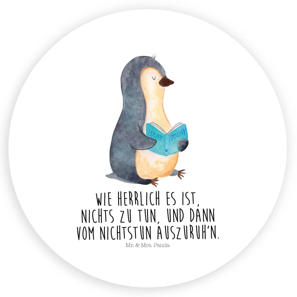 Rund Aufkleber Pinguin Buch Sticker, Aufkleber, Etikett, Pinguin, Pinguine, Buch, Lesen, Bücherwurm, Nichtstun, Faulenzen, Ferien, Urlaub, Freizeit