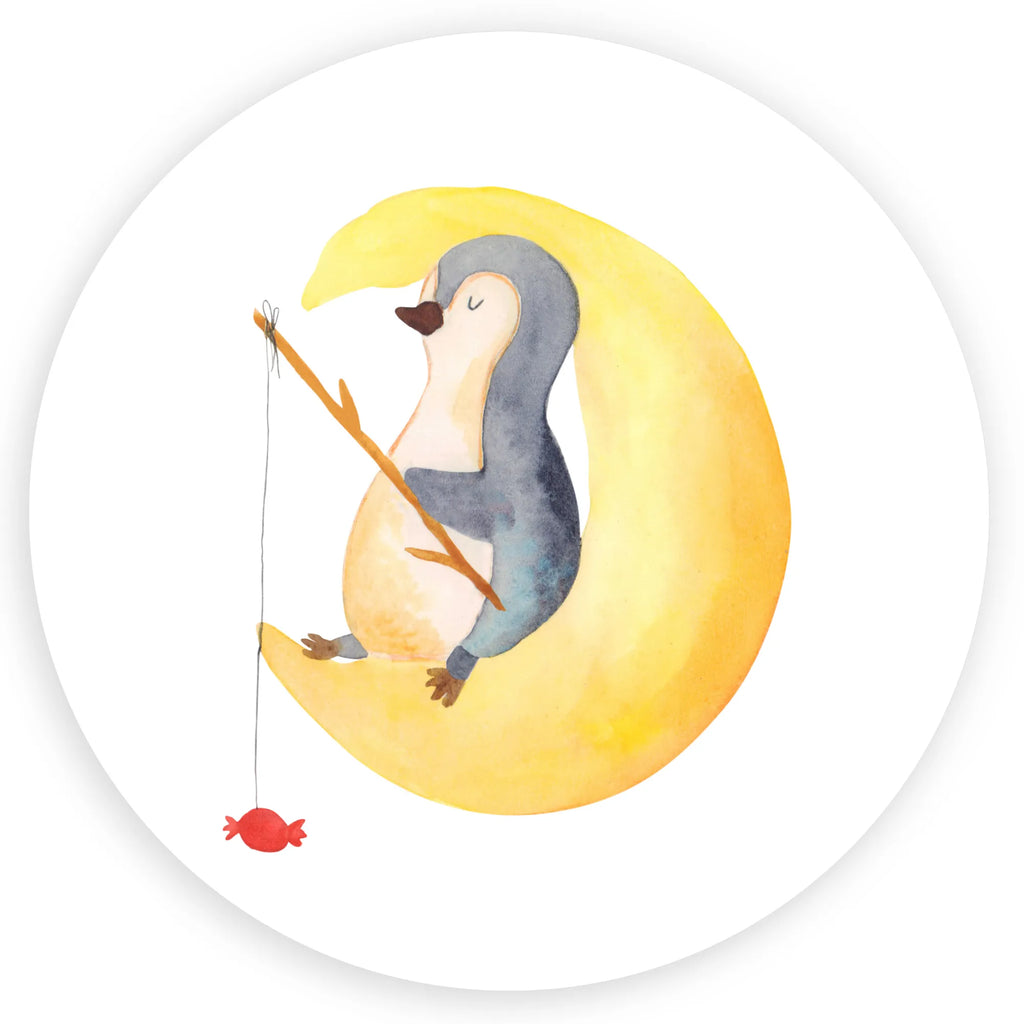 Rund Aufkleber Pinguin Mond Sticker, Aufkleber, Etikett, Pinguin, Pinguine, Spruch, schlafen, Nachtruhe, Einschlafen, Schlafzimmer, Schlafstörungen, Gästezimmer