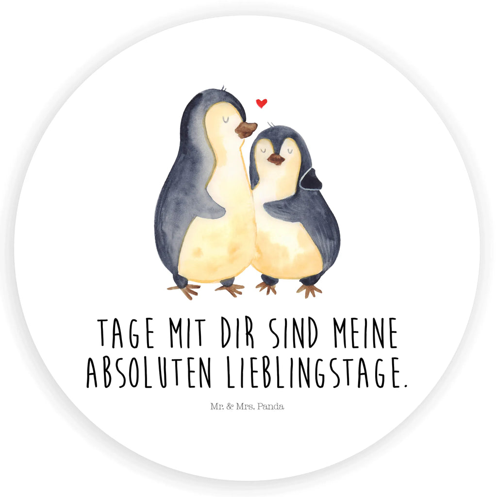 Rund Aufkleber Pinguin umarmend Sticker, Aufkleber, Etikett, Pinguin, Liebe, Liebespaar, Liebesbeweis, Liebesgeschenk, Verlobung, Jahrestag, Hochzeitstag, Hochzeit, Hochzeitsgeschenk