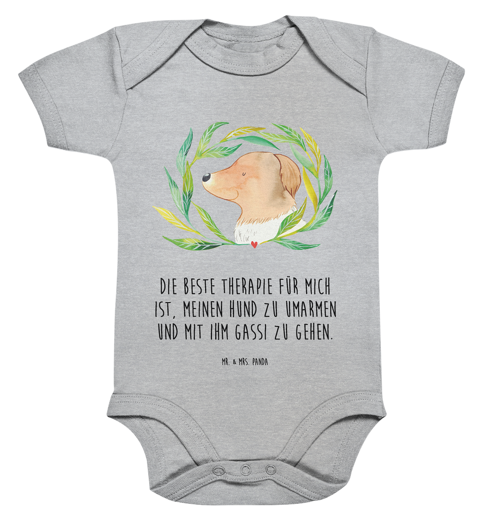 Organic Baby Body Hund Blumen Babykleidung, Babystrampler, Strampler, Wickelbody, Baby Erstausstattung, Junge, Mädchen, Hund, Hundemotiv, Haustier, Hunderasse, Tierliebhaber, Hundebesitzer, Sprüche, Ranke, Therapie, Selbsttherapie, Hundeliebe, Hundeglück, Hunde