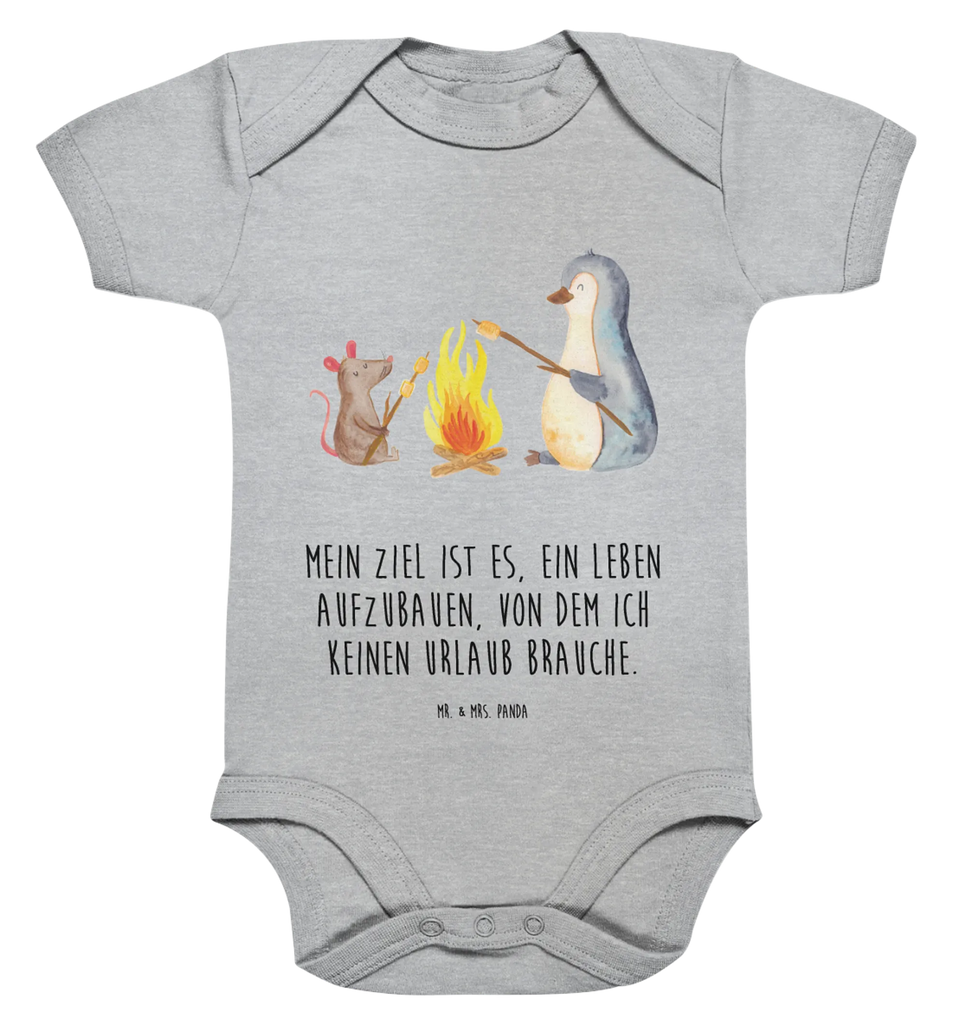 Organic Baby Body Pinguin Lagerfeuer Babykleidung, Babystrampler, Strampler, Wickelbody, Baby Erstausstattung, Junge, Mädchen, Pinguin, Maus, Pinguine, Lagerfeuer, Leben, Arbeit, Job, Motivation, Büro, Büroalltag, Lebensspruch, Lebensmotivation, Neustart, Liebe, grillen, Feuer, Marshmallows