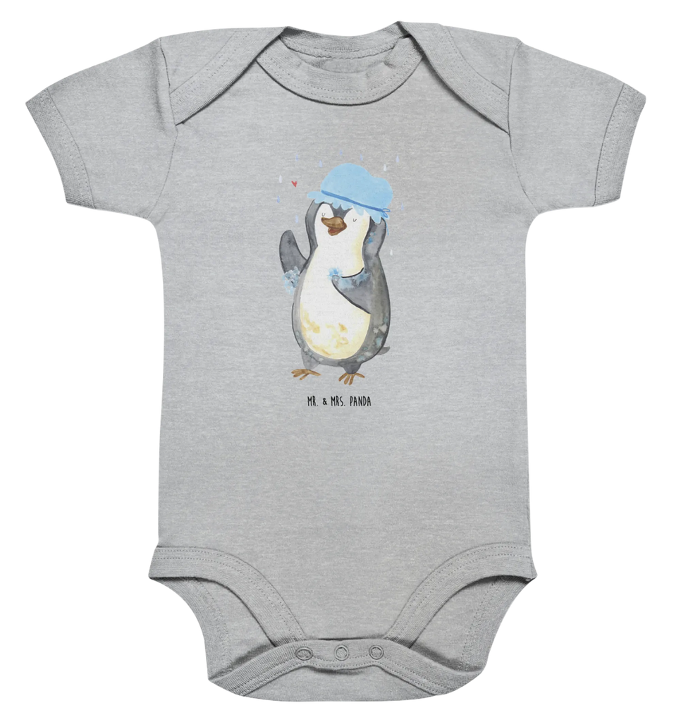 Organic Baby Body Pinguin Duschen Babykleidung, Babystrampler, Strampler, Wickelbody, Baby Erstausstattung, Junge, Mädchen, Pinguin, Pinguine, Dusche, duschen, Lebensmotto, Motivation, Neustart, Neuanfang, glücklich sein