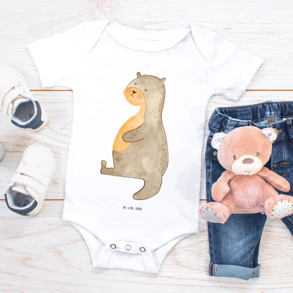 Organic Baby Body Otter Bauch Babykleidung, Babystrampler, Strampler, Wickelbody, Baby Erstausstattung, Junge, Mädchen, Otter, Fischotter, Seeotter, Otter Seeotter See Otter