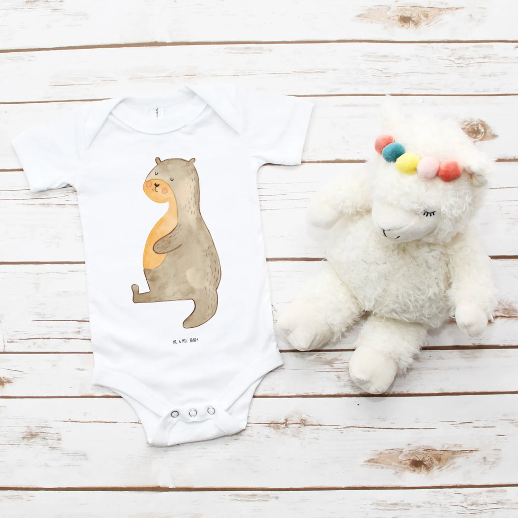 Organic Baby Body Otter Bauch Babykleidung, Babystrampler, Strampler, Wickelbody, Baby Erstausstattung, Junge, Mädchen, Otter, Fischotter, Seeotter, Otter Seeotter See Otter