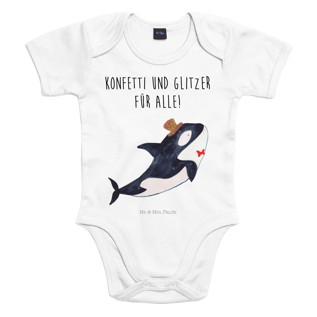 Organic Baby Body Orca Zylinder Babykleidung, Babystrampler, Strampler, Wickelbody, Baby Erstausstattung, Junge, Mädchen, Meerestiere, Meer, Urlaub, Narwal, Glitter, Konfetti, Glitzer, Geburtstag, Feier, Fete, Fest, Glückwunsch, Orca