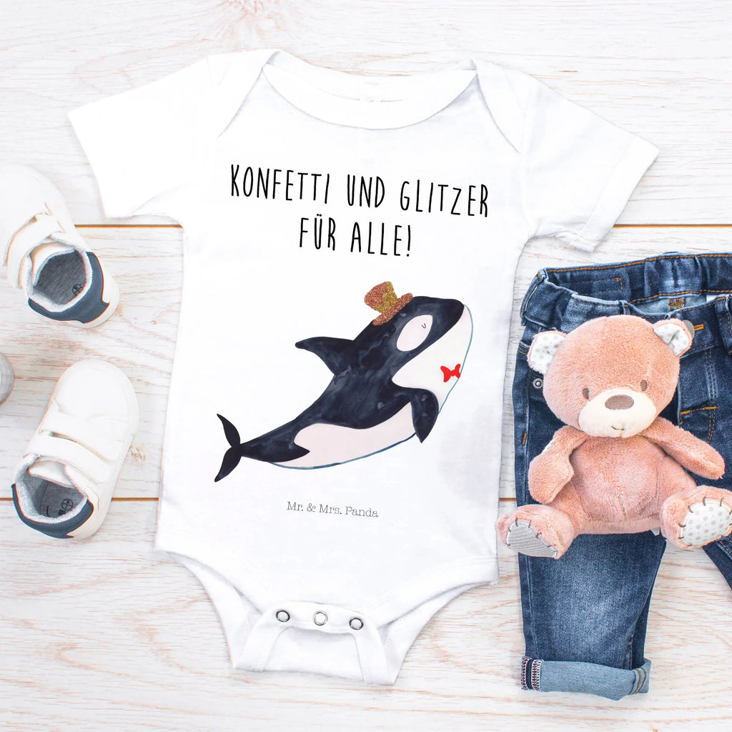 Organic Baby Body Orca Zylinder Babykleidung, Babystrampler, Strampler, Wickelbody, Baby Erstausstattung, Junge, Mädchen, Meerestiere, Meer, Urlaub, Narwal, Glitter, Konfetti, Glitzer, Geburtstag, Feier, Fete, Fest, Glückwunsch, Orca