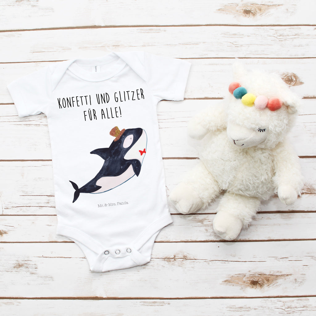 Organic Baby Body Orca Zylinder Babykleidung, Babystrampler, Strampler, Wickelbody, Baby Erstausstattung, Junge, Mädchen, Meerestiere, Meer, Urlaub, Narwal, Glitter, Konfetti, Glitzer, Geburtstag, Feier, Fete, Fest, Glückwunsch, Orca